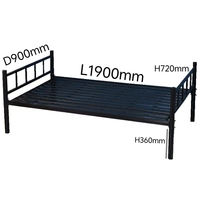 Vente en gros d'usine d'un lit simple moderne en acier et en métal pour dortoir du département mobilier de chambre à coucher