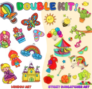 益智DIY玩具水晶色胶水画二合一3D橱窗艺术和儿童粘性防晒双工艺套装 - Product Image 4