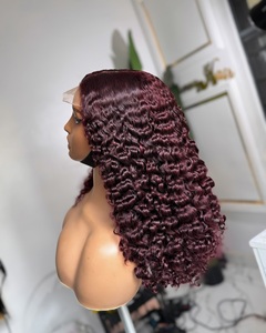 Perruque vietnamienne gốc dệt và tóc giả burmese xoăn tóc Burgundy 99j glueless tóc giả tóc con người cửa hàng trực tuyến - Product Image 1