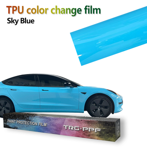 Film de protection de peinture (PPF) auto-réparant en TPU <span class=keywords><strong>bleu</strong></span> <span class=keywords><strong>ciel</strong></span> brillant, anti-rayures, résistant aux UV, épaisseur 7,5 mil, effet changeant de couleur, garantie 6 ans pour carrosserie automobile - Product Image 1