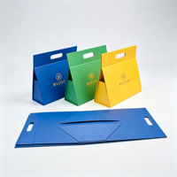 Luxuriöse Dreieckige Faltbare Geschenkbox Matt Laminiert Schaumstoffeinlage Integrierter Griff Stabile Papiertüte für Geschäftsgeschenkverpackungen