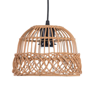 Pantalla de lámpara tejida retro en forma de campana, color negro, gris, amarillo, fácil instalación para restaurantes, salones de té, casas de huéspedes, bares, balcones - Product Image 5