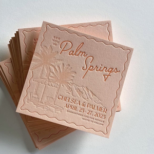 Logo personalizzato in rilievo sentire il romanticismo | Inviti di nozze pastello con artigianato in rilievo | Packaging di carte fatte a mano di lusso - Product Image 2