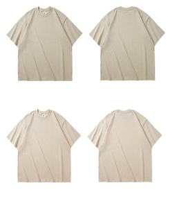 340克高品质100% 棉质运动衫男士超大t恤实心定制标志套头衫O领短袖环保 - Product Image 5