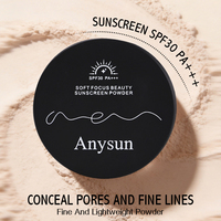 Poudre compacte matifiante Anysun SPF30 PA+++ pour le contrôle du sébum, longue tenue, effet soft focus, vente en gros de cosmétiques