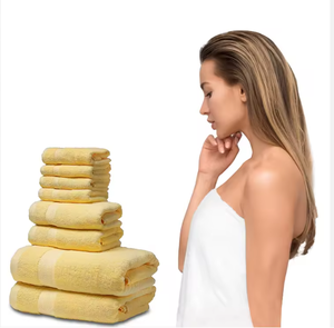Custom <b>Luxury</b> Eco-Friendly Woven Hotel Bathroom Set 100% Cotton Solid Color Bath <b>Hand</b> Face Floor <b>Towel</b> Customizable Shape Size - Product Image 1