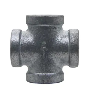 Galvanized Cross 4 Way Pipe Connector Malleable Iron Pipe Fittings Cross Reducer/180R