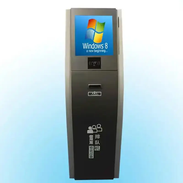 LCD Touch Display Screen Ticket Dispenser Queuing Token Number Kiosk Machine Wireless Queue Call Machine SDK Customized Color