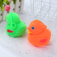 Boule de Stress lumineuse canard, action personnalisée, souple en TPR, lumière LED, animaux, boule avec lumière pour enfants, cadeaux promotionnels