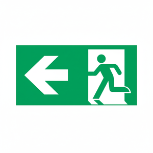 Uscita di emergenza segno freccia sinistra-200 in PVC luminescente * 400mm - Product Image 2