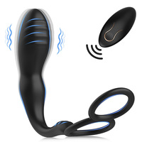 Herren Anal Sexspielzeug mit Cockring 10 Modus Vibration Prostata Massage gerät Fernbedienung Anal Butt Plug Sexspielzeug für Männer