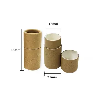 eco friendly mini 0.3oz lip balm push up paper tube plain packaging kraft paper tube for lip balm