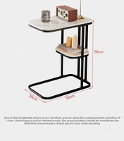 Table d'appoint moderne en métal à double niveau pour salon, chambre, bureau, balcon, appartement, entrée, villa, hôtel