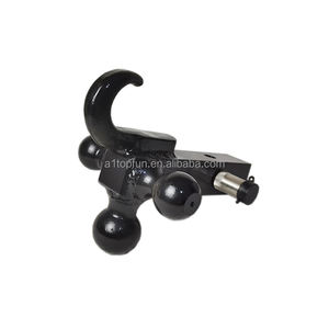 Soporte de <span class=keywords><strong>bola</strong></span> triple para enganche de <span class=keywords><strong>remolque</strong></span> con gancho, compatible con receptores de enganche de 2 pulgadas, 1-7/8'', 2'' y 2-5/16'', bolas chapadas en negro mate - Product Image 5