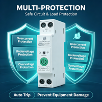Disjoncteur intelligent WiFi Tuya 1P+N 63A sur rail DIN avec mesure d'énergie, protection contre les surtensions et les sous-tensions, minuterie et contrôle à distance
