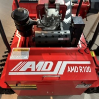 Tondeuse à gazon télécommandée sur chenilles, largeur de travail 800 mm, 48 lames, 24 V, 800 W, double moteur, alimentée au diesel, avec extension d'autonomie et roulement de moteur