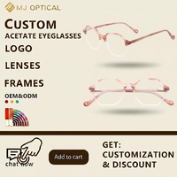 Montures de lunettes polygonales en acétate tendance, montures optiques géométriques pour femmes, stock disponible, fourniture OEM personnalisée
