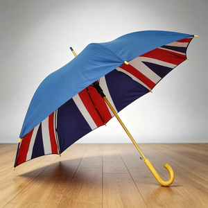 Double Layer 23 Inches 8 Ribs Strong <b>Windproof</b> Business Wooden Handle Country Flags Custom Printing Stick Straight <b>Umbrella</b> - Product Image 1