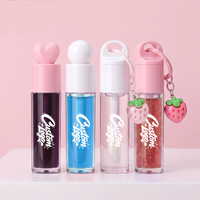 Gloss à lèvres liquide aux herbes, 151 couleurs, avec breloque mignonne et porte-clés, longue tenue, brillant, marque privée, logo personnalisé