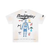 T-shirt blanc à manches courtes imprimé recto-verso, motif populaire, style streetwear, nouvelle collection européenne, best-seller
