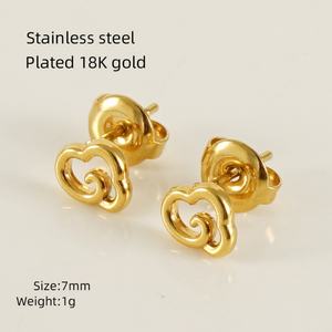 Mini <b>Titanium</b> Steel <b>Studs</b> High-Grade 18K Stainless Steel Irregular Heart-shaped Earrings for Women for Parties and Gifts - Product Image 4