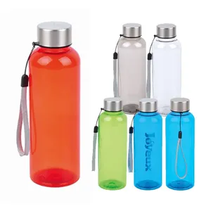 Botol minum Gym bebas BPA 500ml 16oz botol air Mineral portabel plastik dengan Logo kustom plastik