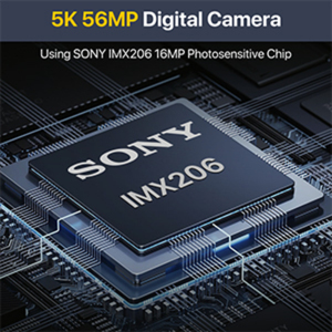 กล้องดิจิตอลพกพาความละเอียดสูง 5K 56MP 48MP ซูมออปติคอล 10 เท่า ของขวัญคริสต์มาส คุณสมบัติสำหรับการถ่ายวิดีโอบล็อก ใช้เซ็นเซอร์ CMOS รองรับการ์ด TF - Product Image 6