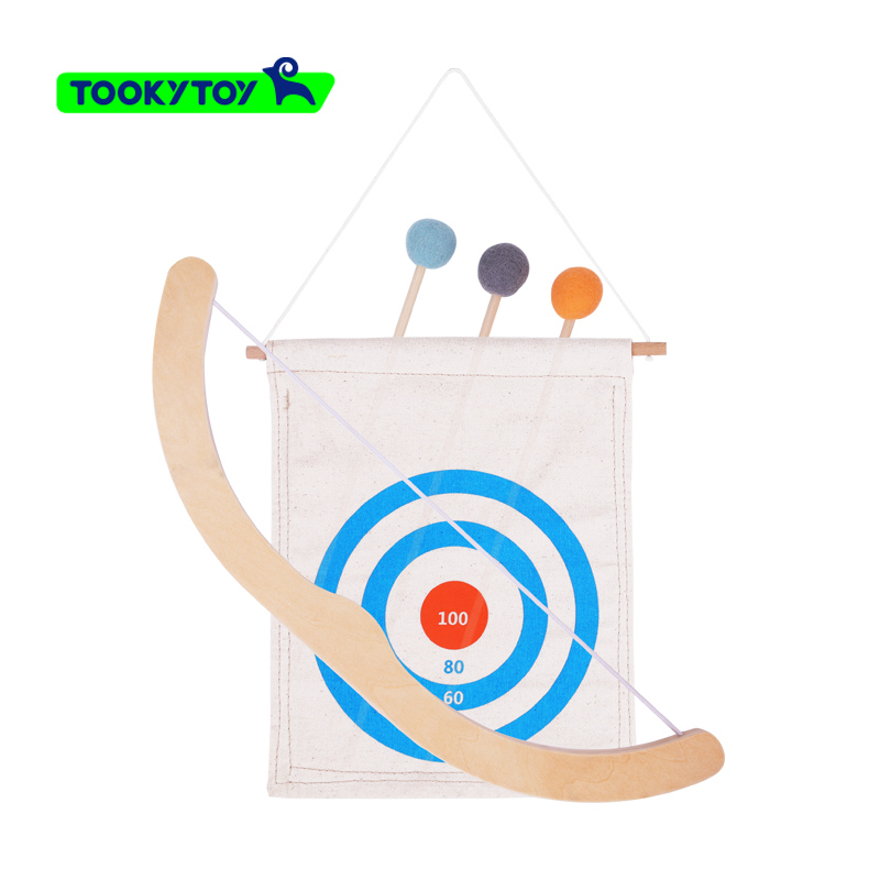 Wooden Bow and Arrow wooden toy Indoor Archery game props children Montessori Early Childhood Education