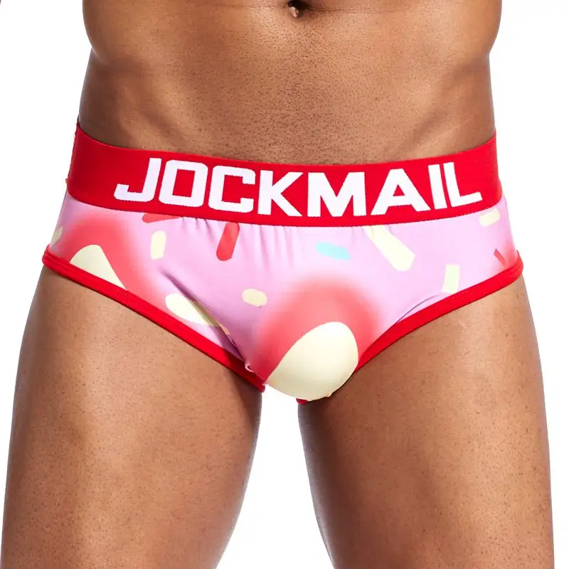 JOCKMAIL กางเกงบ็อกเซอร์สำหรับผู้ชาย,ชุดชั้นในระบายอากาศได้ดีขนาดใหญ่เอวต่ำลายสัตว์สีชมพูสำหรับใส่ไปยิม