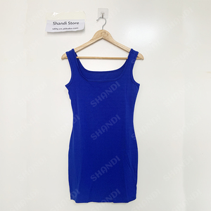 Nouvelle Robe Midi Basique d'Été Sans Manches pour Femme, Col Halter <span class=keywords><strong>Sexy</strong></span>, Silhouette Crayon, Teinte Unie, Écologique, Vente en Gros - Product Image 5