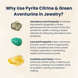 Bracelet Zibu Wealth avec cristaux certifiés de pyrite, aventurine verte et citrine 8 mm - Product Image 4