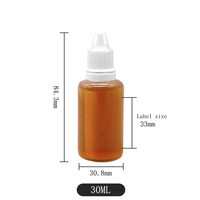 Flacon compte-gouttes en plastique transparent vide de 30 ml avec bouchon à pointe longue et fine