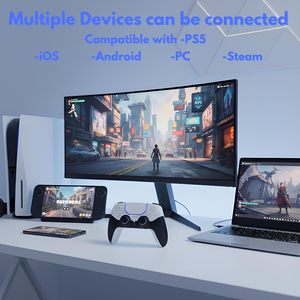 คอนโทรลเลอร์ไร้สาย OEM 6 แกน พร้อมเซ็นเซอร์ไจโร สำหรับ P5/P5 Slim/PS5 Pro จอยเกมส์สั่นคู่ พร้อมทัชแพด ชาร์จได้ - Product Image 3