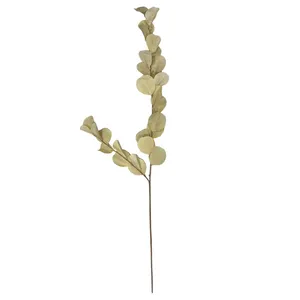 Simulación de rama larga Artificial ocho hojas inmortales para el hogar Decoración de la boda planta hoja eucalipto