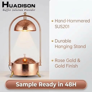 Huadison <span class=keywords><strong>Hotel</strong></span> Supplies Réchaud <span class=keywords><strong>de</strong></span> buffet suspendu Or rose <span class=keywords><strong>de</strong></span> <span class=keywords><strong>luxe</strong></span> pour la restauration - Product Image 4