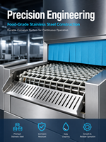 Lave-vaisselle professionnel électrique 380V en acier inoxydable 304, type plat, autonome, pour hôtels et restaurants