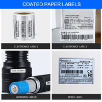 Impresora 4x6 Etiqueta de papel térmico directo Plata brillante Rollo Jumbo Adhesivo Código de barras térmico PET Máquina de etiquetas de activos para batería