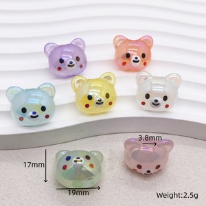 <span class=keywords><strong>Perles</strong></span> acryliques en forme d'ours en gelée phosphorescentes à trou droit, mignonnes, style dessin animé, pour la fabrication de bracelets de téléphone, colliers et bijoux, vente en gros - Product Image 4