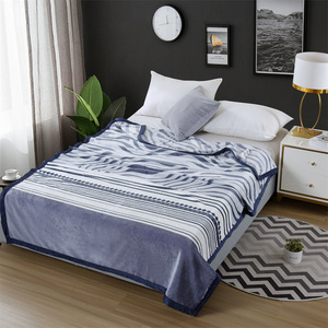 FY Logo personnalisé flanelle polaire bleu marron <span class=keywords><strong>noir</strong></span> blocs géométriques ligne impression chaud doux canapé jeter des couvertures pour l'hiver - Product Image 6