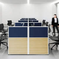 Bureau de bureau moderne personnalisé de haute qualité avec cloison en panneau d'aluminium pour 5 postes de travail, usage commercial