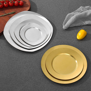 Assiettes à fruits de fête en gros, assiettes à café et à thé, vaisselle de cuisine, vaisselle en métal, assiettes en acier inoxydable pour restaurant - Product Image 4