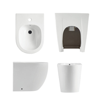 Ensemble toilette et bidet de luxe en céramique blanche