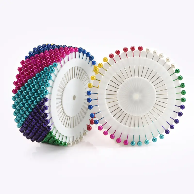 Accessoires de vêtement de haute qualité couture goupille de positionnement boule colorée épingles à tête de perle pour la couture artisanat perle broche