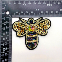Nouveauté en stock : Patchs en verre perlé en forme d'abeille, fournis par le fabricant, en provenance de Chine, pour vêtements et sacs, accessoires de bricolage