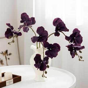 Orchidée artificielle Vanda à trois têtes en soie plastique Meng Jie pour décoration de mariage et de maison - Product Image 4