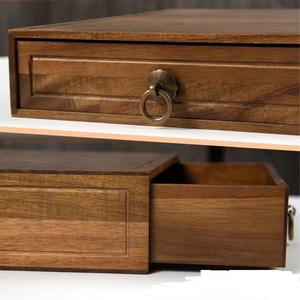 Solid Wood Drawer Style Acacia Wood Pull Out <b>Vintage</b> Jewelry <b>Box</b> Square Dark Brown Desktop Storage <b>Box</b> - Product Image 3