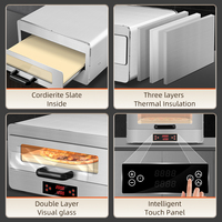 Four à pizza électrique à 1 niveau 3200W en acier inoxydable 3D même chauffage pour usage domestique et restaurant