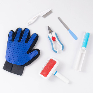 Pet Grooming Brush <b>Kit</b> Dog Cat Massage Deshedding Comb Nail Clipper Flea Comb Portable Cleaning <b>Tools</b> - Product Image 3