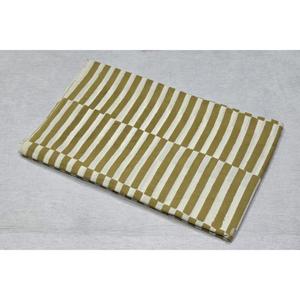 Tela de Algodón a Rayas Verde Oliva y Crema, Tejido con Estampado de Bloques, para Confección de Vestidos, 43/44 Pulgadas de Ancho - Product Image 6