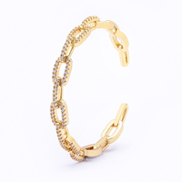 QIKU nouveauté lien chaîne forme classique cuivre Zircon cristal ouvert Bracelets femmes Bracelet fête de mariage anniversaire bijoux cadeau